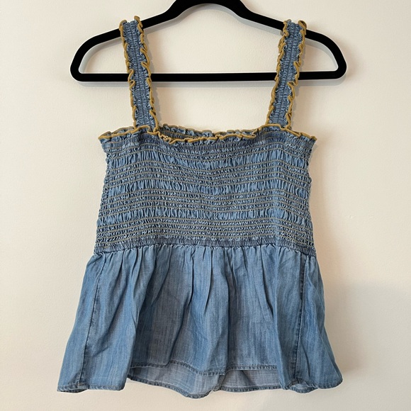 Denim Smocked Summer Top - Picture 2 of 7